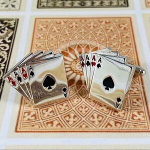 Aces Cufflinks Cards Vegas Gambler viva Las Vegas